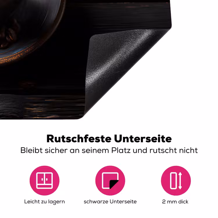 Kop - Koffie - Hout - Bonen Inductie beschermer vinyl 3mm klein -zzzzzzz-lf-onderkant