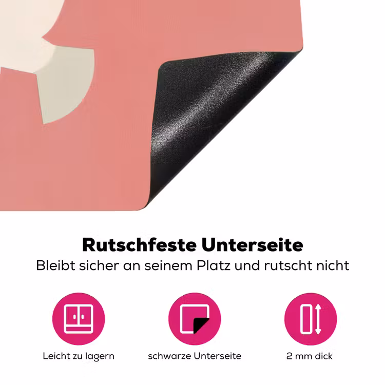 Duiven - Wit - Sierlijk Inductie beschermer vinyl 3mm klein -zzzzzzz-lf-onderkant