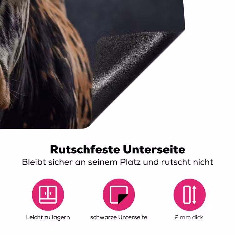 Stier - Kleurrijk - Hoorns Inductie beschermer vinyl 3mm klein -zzzzzzz-lf-onderkant