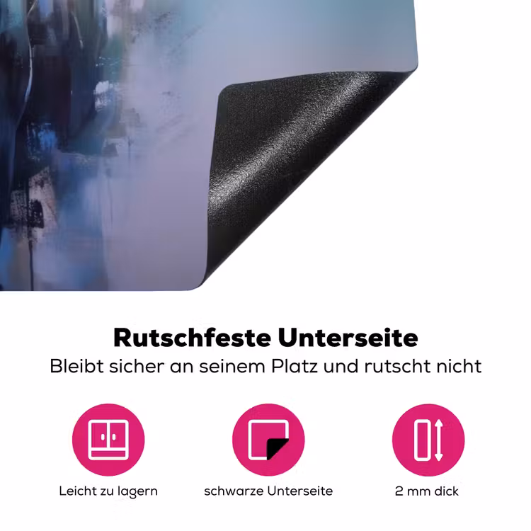 Stier - Zwart - Abstract - Horens Inductie beschermer vinyl 3mm klein -zzzzzzz-lf-onderkant