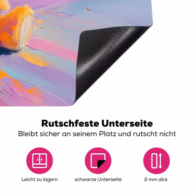 Teddybeer - Schaduw - Penseelstreken - Paars Inductie beschermer vinyl 3mm klein -zzzzzzz-lf-onderkant