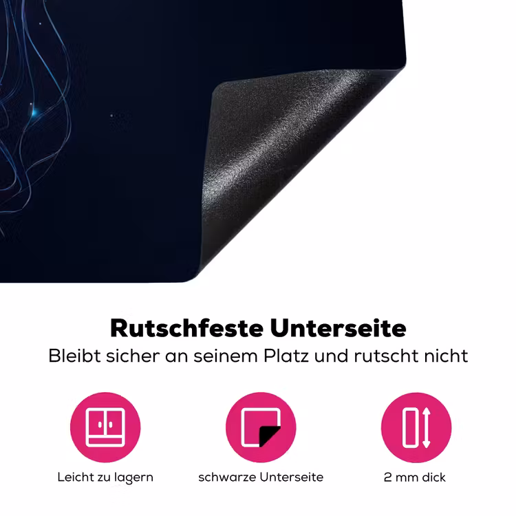 Tentakels - Kwal - Paars - Sprankeling Inductie beschermer vinyl 3mm klein -zzzzzzz-lf-onderkant