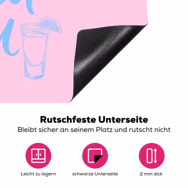 Tequila texted you - Roze - Blauw Inductie beschermer vinyl 3mm klein -zzzzzzz-lf-onderkant