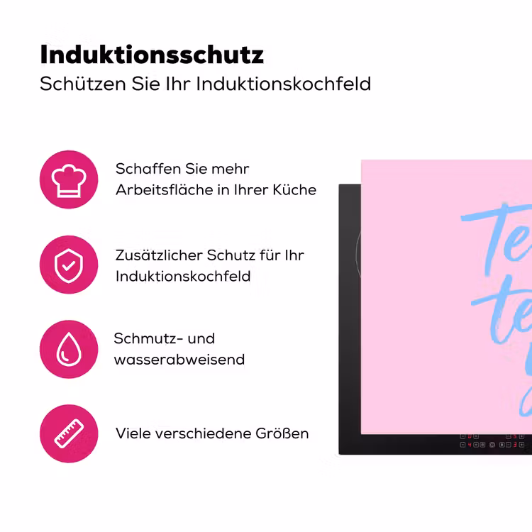 Tequila texted you - Roze - Blauw Inductie beschermer vinyl 3mm klein -zzzzzzz-lf-ups