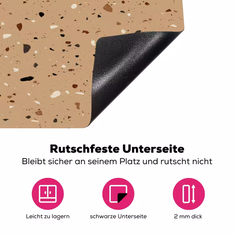 Terrazzo - Patroon - Beige Inductie beschermer vinyl 3mm klein 276 -zzzzzzz-lf-onderkant