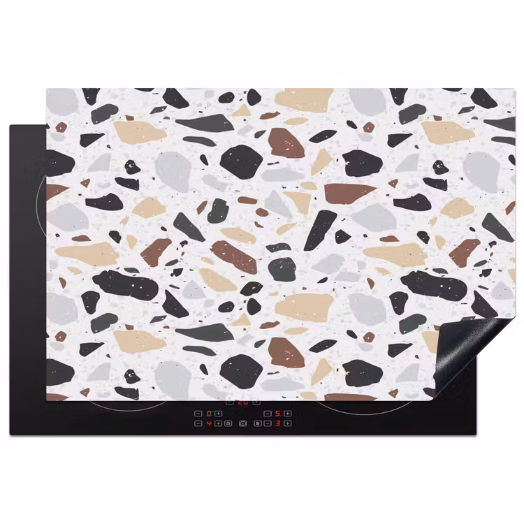 Terrazzo - Patroon - Kleurrijk - Klei Inductie beschermer vinyl 3mm klein 276 -3d