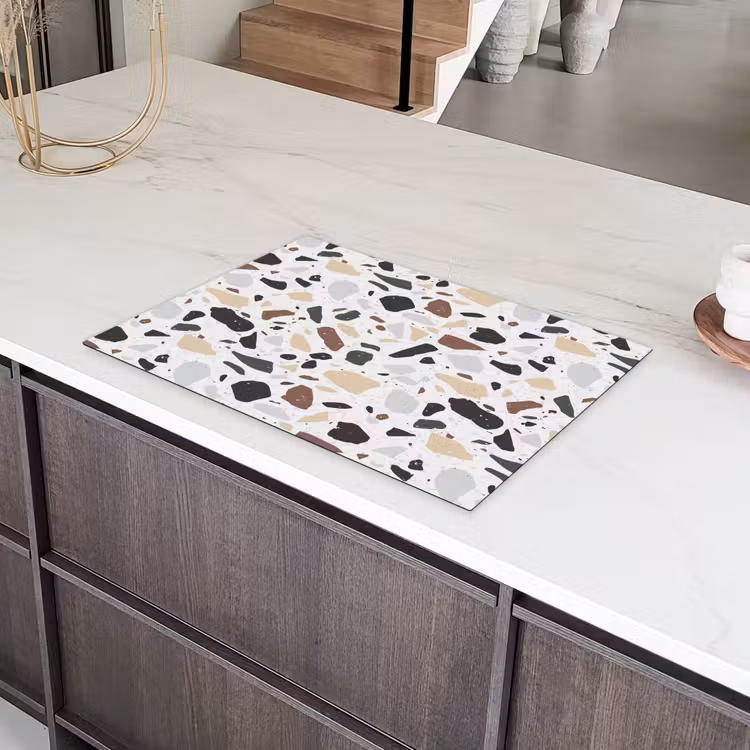 Terrazzo - Patroon - Kleurrijk - Klei Inductie beschermer vinyl 3mm klein 276 -sfeer8
