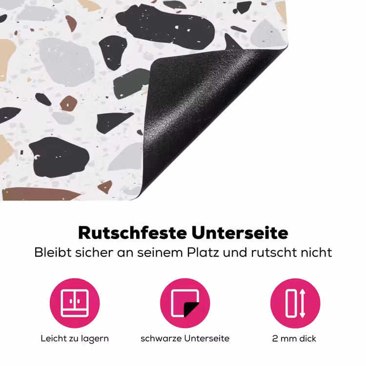 Terrazzo - Patroon - Kleurrijk - Klei Inductie beschermer vinyl 3mm klein 276 -zzzzzzz-lf-onderkant
