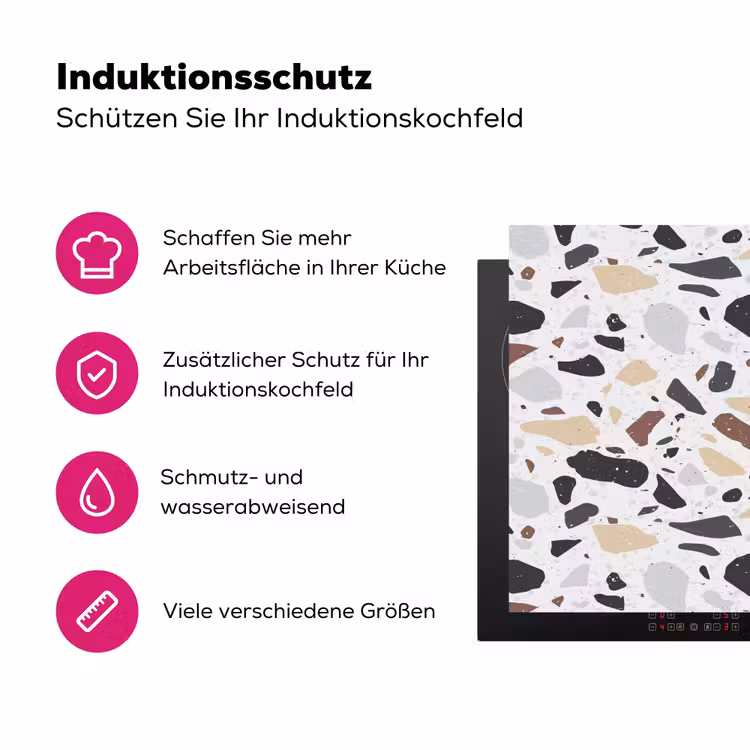 Terrazzo - Patroon - Kleurrijk - Klei Inductie beschermer vinyl 3mm klein 276 -zzzzzzz-lf-ups