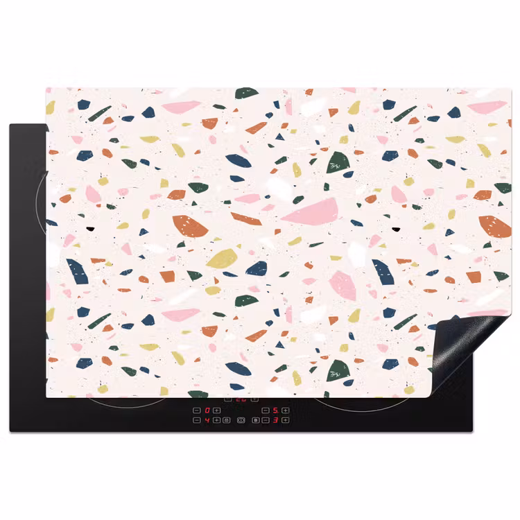 Terrazzo - Patroon - Kleurrijk Inductie beschermer vinyl 3mm klein 276 -3d