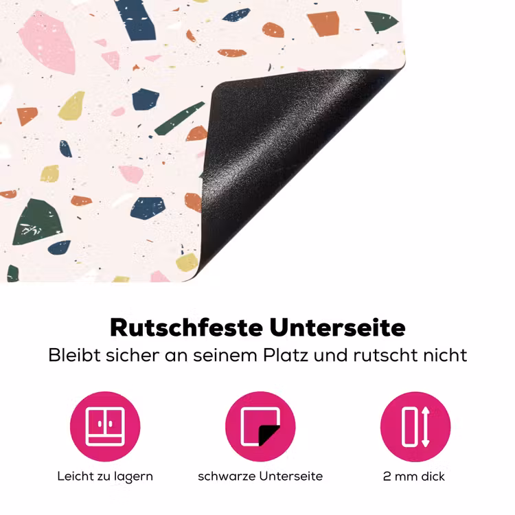 Terrazzo - Patroon - Kleurrijk Inductie beschermer vinyl 3mm klein 276 -zzzzzzz-lf-onderkant