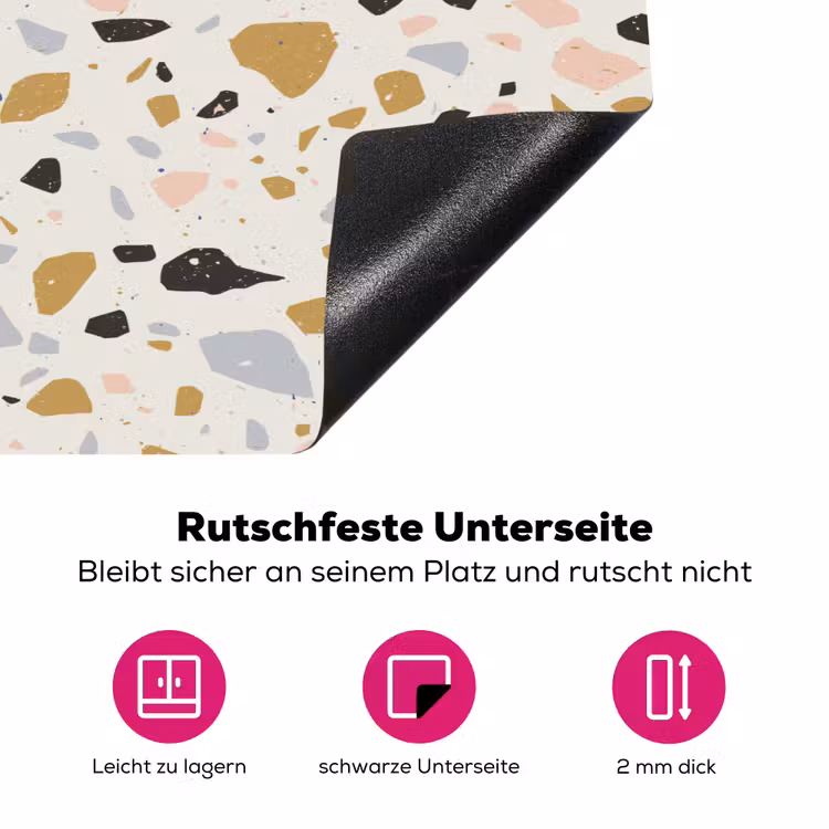 Terrazzo - Patroon - Neutraal - Zacht - Multi Inductie beschermer vinyl 3mm klein 276 -zzzzzzz-lf-onderkant