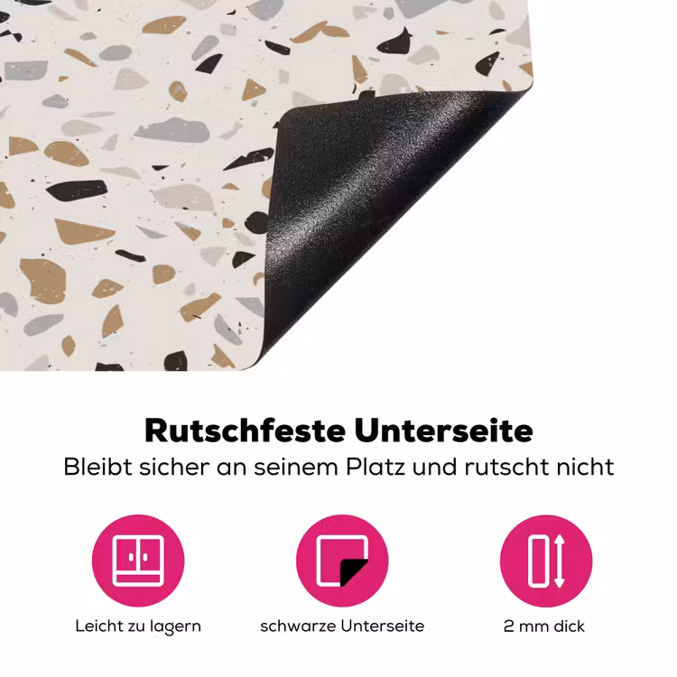 Terrazzo - Patroon - Staal Inductie beschermer vinyl 3mm klein 276 -zzzzzzz-lf-onderkant