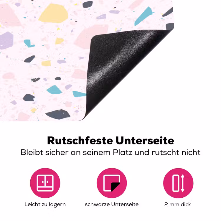 Terrazzo - Patroon - Zacht - Snoep Inductie beschermer vinyl 3mm klein 276 -zzzzzzz-lf-onderkant