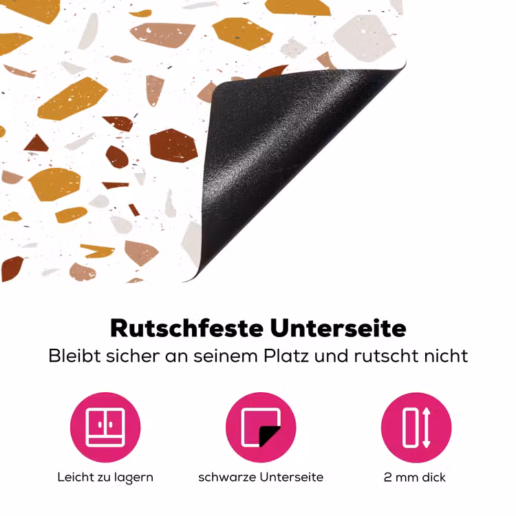 Terrazzo - Patroon - Wit - Urban Inductie beschermer vinyl 3mm klein 276 -zzzzzzz-lf-onderkant