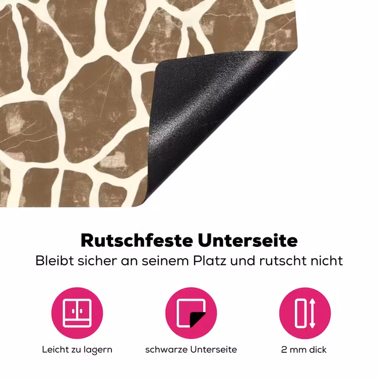Tekst - Be cool or leave - Roze - Giraffenprint Inductie beschermer vinyl 3mm klein -zzzzzzz-lf-onderkant