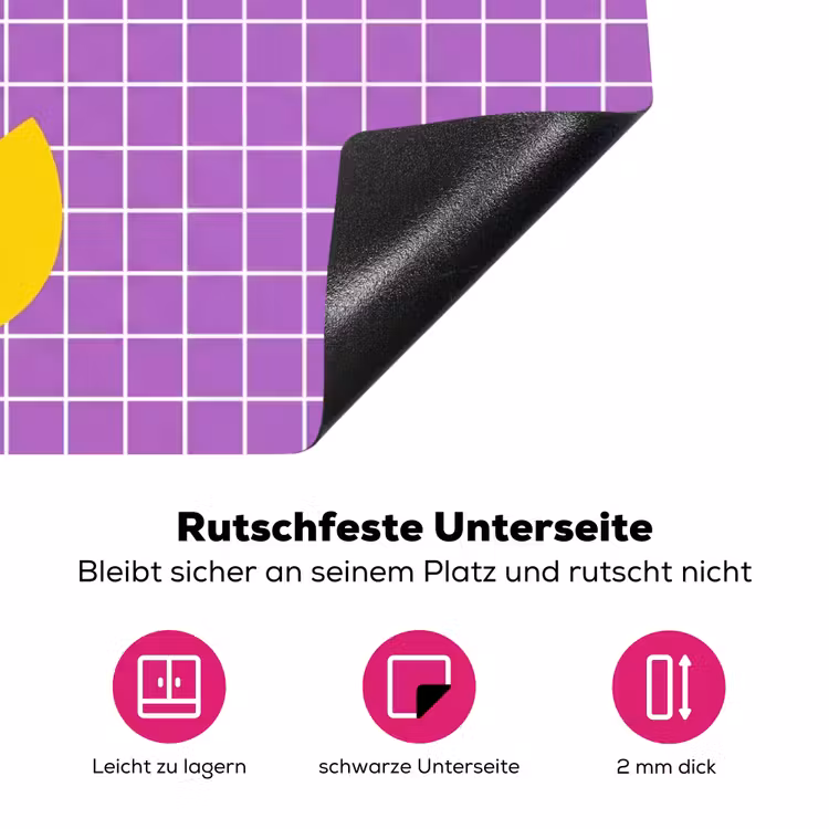 Tekst - Eend - Paars Inductie beschermer vinyl 3mm klein -zzzzzzz-lf-onderkant