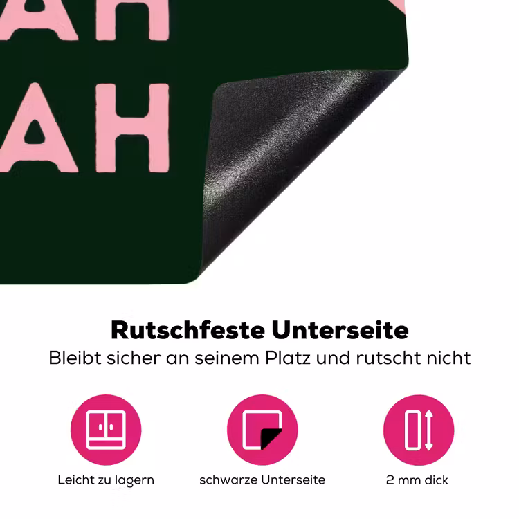 Tekst - Grafisch - Groen - Schaduw Inductie beschermer vinyl 3mm klein -zzzzzzz-lf-onderkant