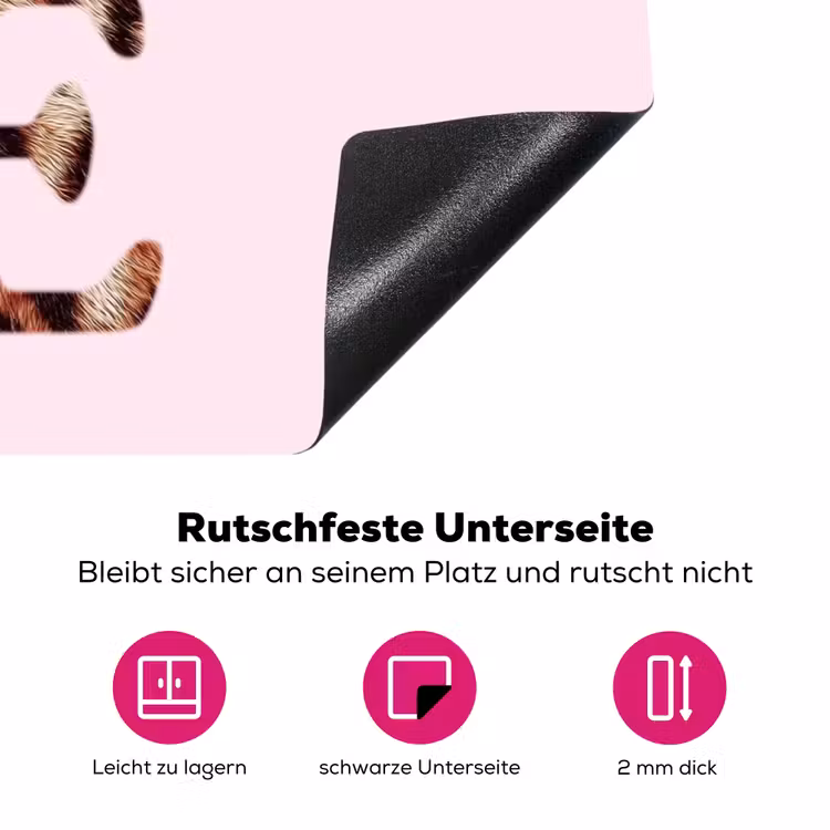 Tekst - Love - Pantervacht - Lichtroze Inductie beschermer vinyl 3mm klein -zzzzzzz-lf-onderkant