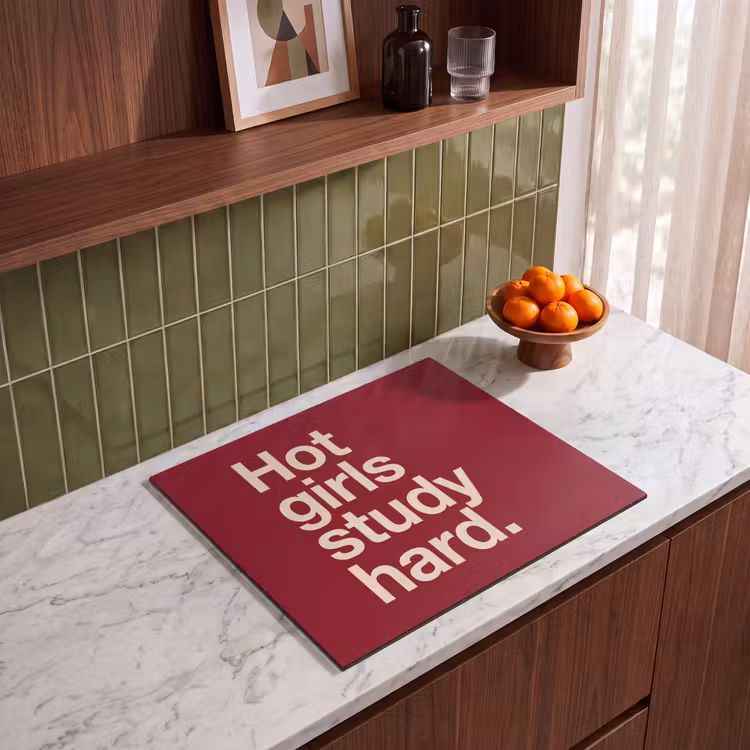 Tekst - Studie - Motivatie - Modern - Rood Inductie beschermer vinyl 3mm middel -sfeer8