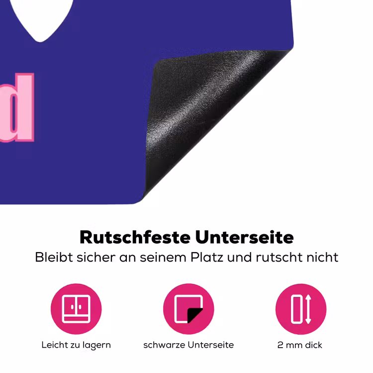 Tekst - Valentijn - Love - Blauw Inductie beschermer vinyl 3mm klein -zzzzzzz-lf-onderkant