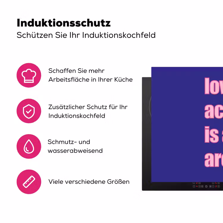 Tekst - Valentijn - Love - Blauw Inductie beschermer vinyl 3mm klein -zzzzzzz-lf-ups