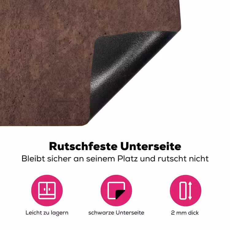 Textuur - Beton - Abstract - Donker - Bruin Inductie beschermer vinyl 3mm klein -zzzzzzz-lf-onderkant