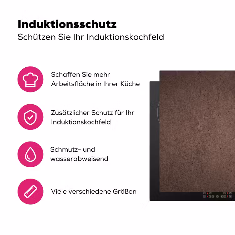 Textuur - Beton - Abstract - Donker - Bruin Inductie beschermer vinyl 3mm klein -zzzzzzz-lf-ups