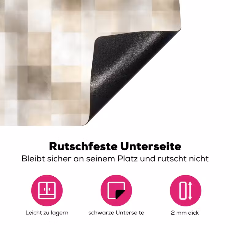 Textuur - Linnen - Beige Inductie beschermer vinyl 3mm klein 276 -zzzzzzz-lf-onderkant