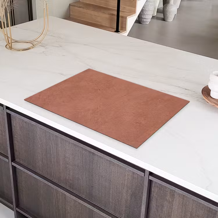 Textuur - Roodbruin - Grof - Modern Inductie beschermer vinyl 3mm klein -sfeer8