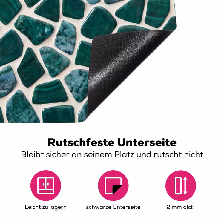 Textuur - Steen - Groen - Abstract - Patroon Inductie beschermer vinyl 3mm middel -zzzzzzz-lf-onderkant