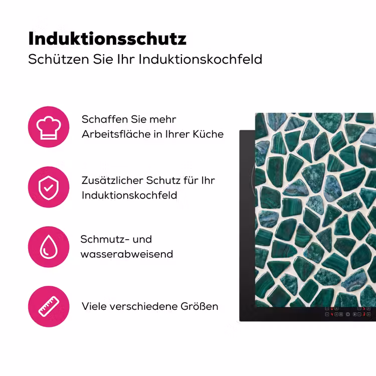 Textuur - Steen - Groen - Abstract - Patroon Inductie beschermer vinyl 3mm middel -zzzzzzz-lf-ups