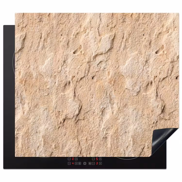Textuur - Steen - Natuur - Beige Inductie beschermer vinyl 3mm middel -3d