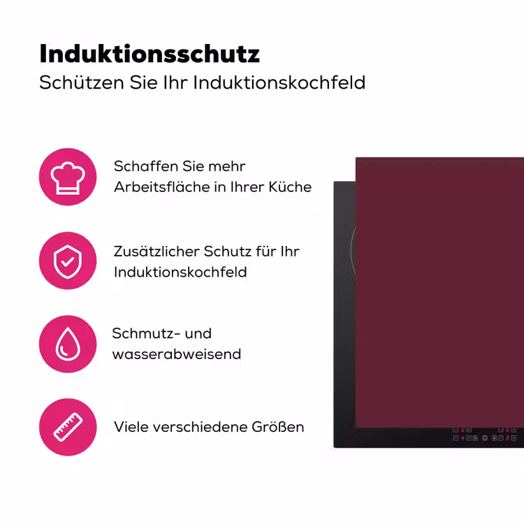 Deep - Plum - Paars Inductie beschermer vinyl 3mm middel 274 -zzzzzzz-lf-ups