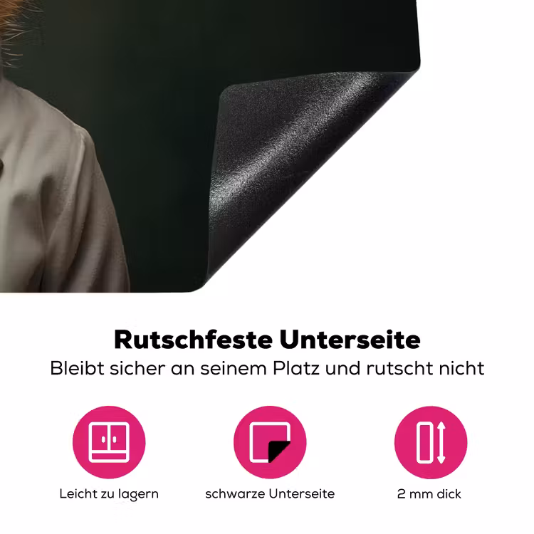Dier - Kok - Stokstaartje Inductie beschermer vinyl 3mm klein -zzzzzzz-lf-onderkant