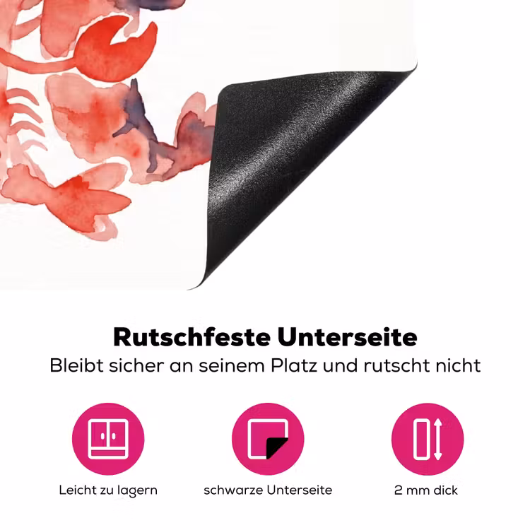 Dier - Dans - Liefde - Waterverf - Rood Inductie beschermer vinyl 3mm middel -zzzzzzz-lf-onderkant