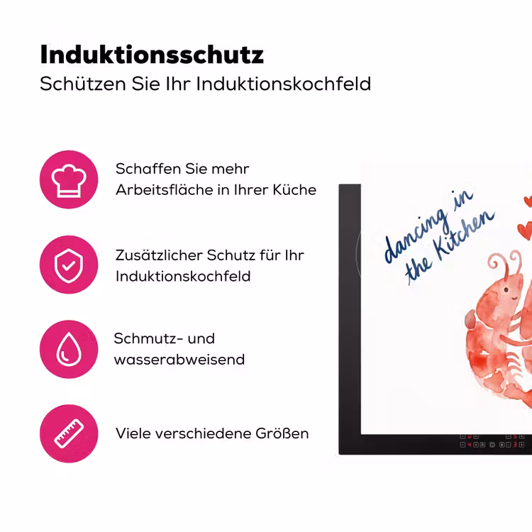 Dier - Dans - Liefde - Waterverf - Rood Inductie beschermer vinyl 3mm middel -zzzzzzz-lf-ups