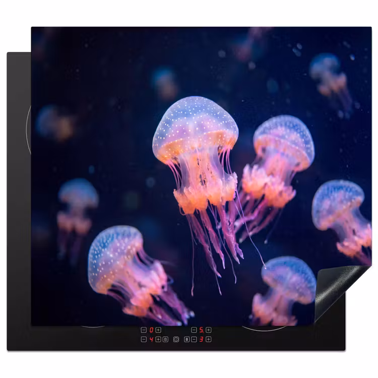 Dier - Onderwater - Natuur - Roze - Mysterieus Inductie beschermer vinyl 3mm middel -3d