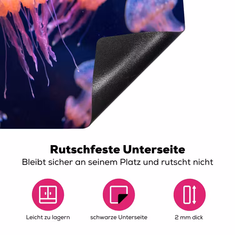 Dier - Onderwater - Natuur - Roze - Mysterieus Inductie beschermer vinyl 3mm middel -zzzzzzz-lf-onderkant