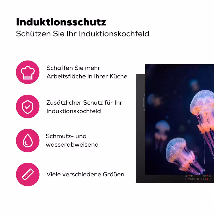 Dier - Onderwater - Natuur - Roze - Mysterieus Inductie beschermer vinyl 3mm middel -zzzzzzz-lf-ups