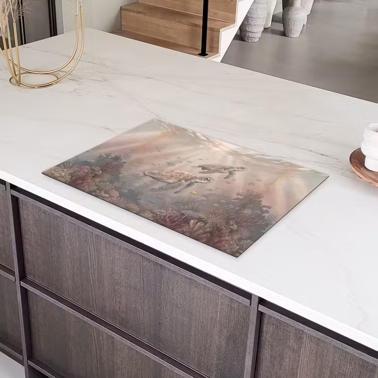 Dier - Onderwater - Oceaan - Illustratie - Zeeleven Inductie beschermer vinyl 3mm klein -sfeer8