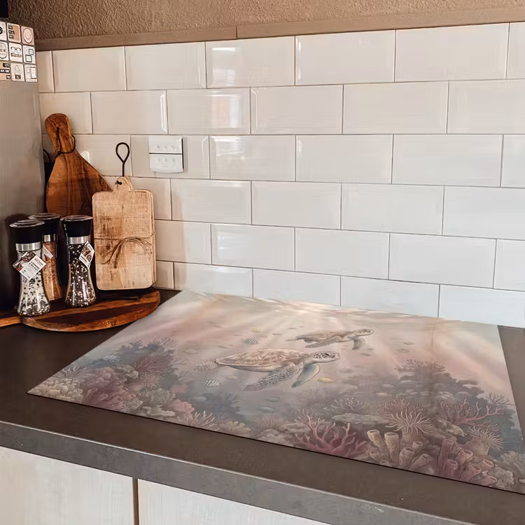 Dier - Onderwater - Oceaan - Illustratie - Zeeleven Inductie beschermer vinyl 3mm klein -sfeer3