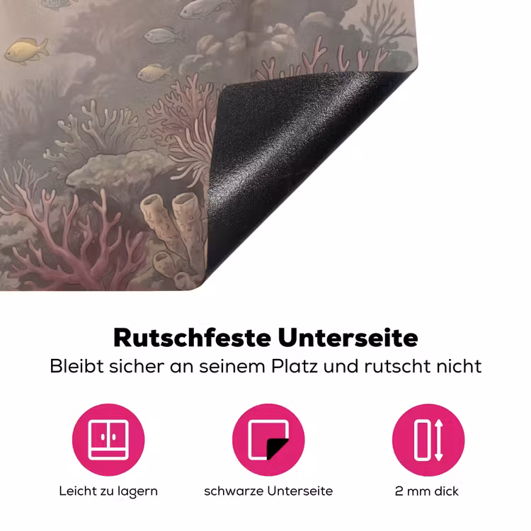 Dier - Onderwater - Oceaan - Illustratie - Zeeleven Inductie beschermer vinyl 3mm klein -zzzzzzz-lf-onderkant