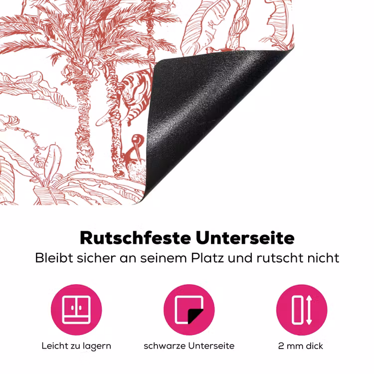 Dieren - Abstract - Rood Inductie beschermer vinyl 3mm klein 276 -zzzzzzz-lf-onderkant