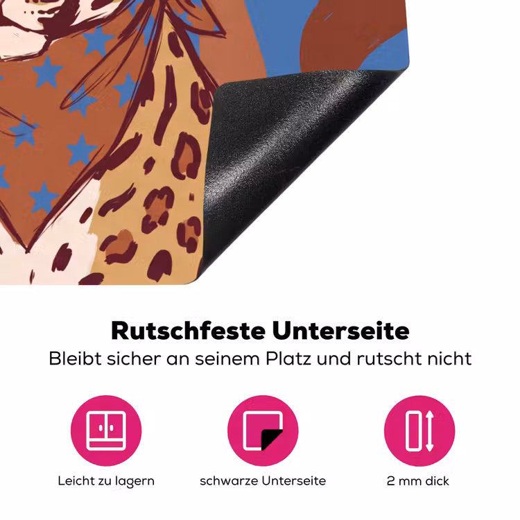 Dieren - Cowboyhoed - Modern - Illustratie - Bruin Inductie beschermer vinyl 3mm middel -zzzzzzz-lf-onderkant