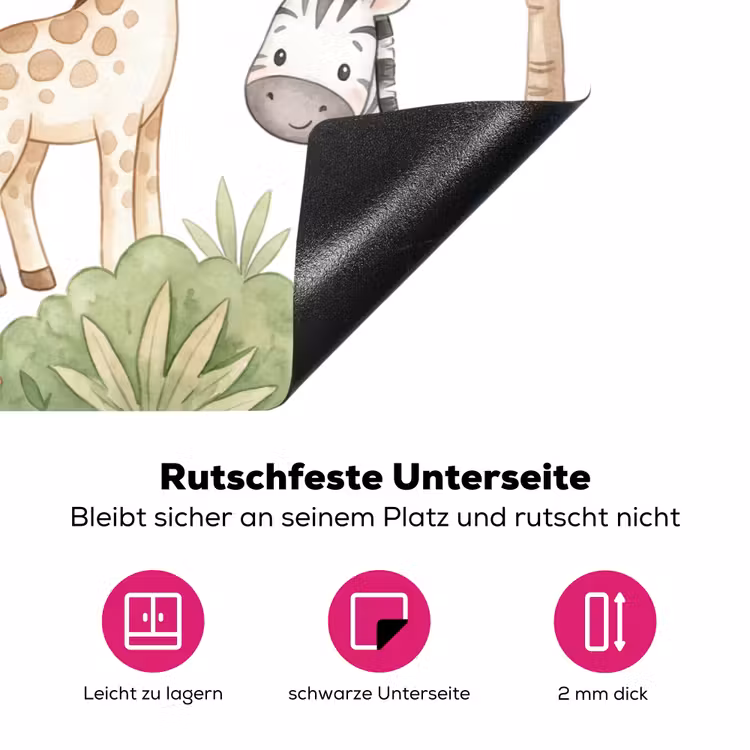 Dieren - Jungle - Pastel Inductie beschermer vinyl 3mm klein -zzzzzzz-lf-onderkant
