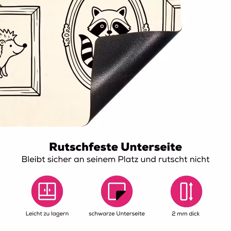 Dieren - Illustratie - Lijsten - Galerij - Speels Inductie beschermer vinyl 3mm klein -zzzzzzz-lf-onderkant