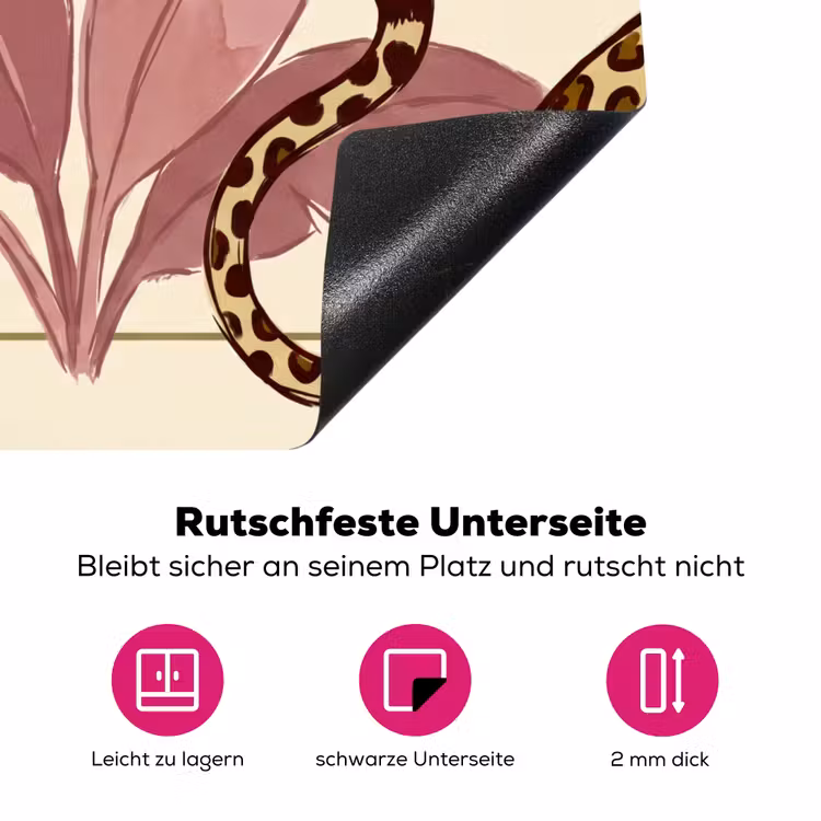 Dieren - Kat - Jungle - Illustratie - Beige Inductie beschermer vinyl 3mm middel -zzzzzzz-lf-onderkant