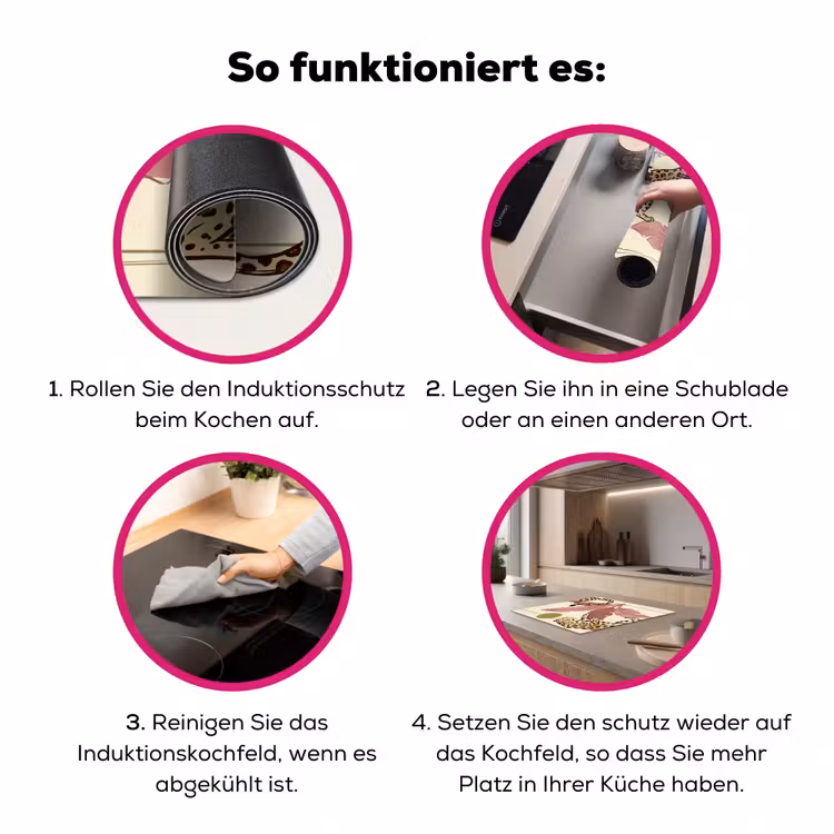 Dieren - Kat - Jungle - Illustratie - Beige Inductie beschermer vinyl 3mm middel -zzzzzzz-lf-werking