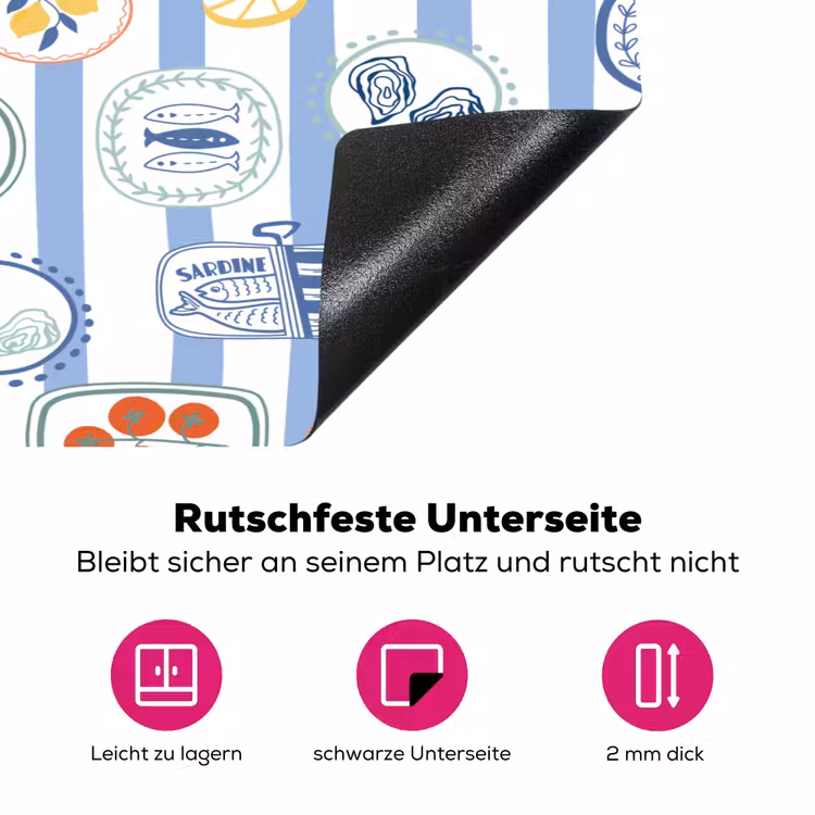 Zee - Sfeer - Kreeft - Oester Inductie beschermer vinyl 3mm klein 276 -zzzzzzz-lf-onderkant